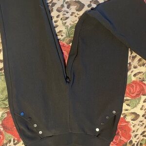 Black Pantsuit with Embellished Hem and Zipper